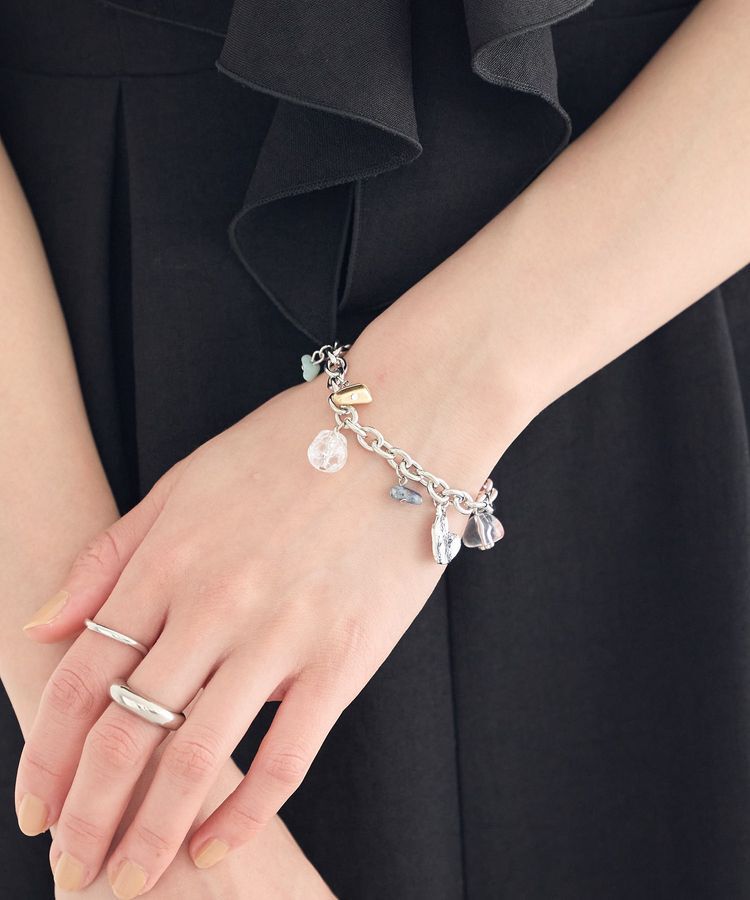 earth music&ecology「ストーンMIXチャームブレスレット」|ブレスレット・バングル|