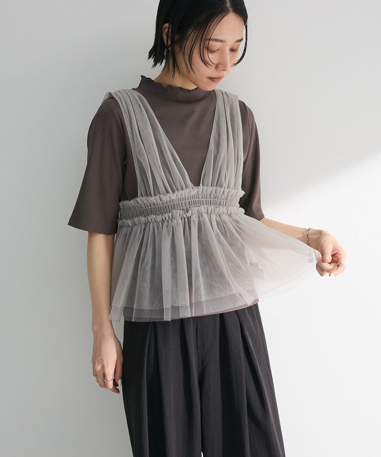 Green Parks「・ELENCARE DUE チュールシャーリングビスチェ」|ベスト・ジレ|