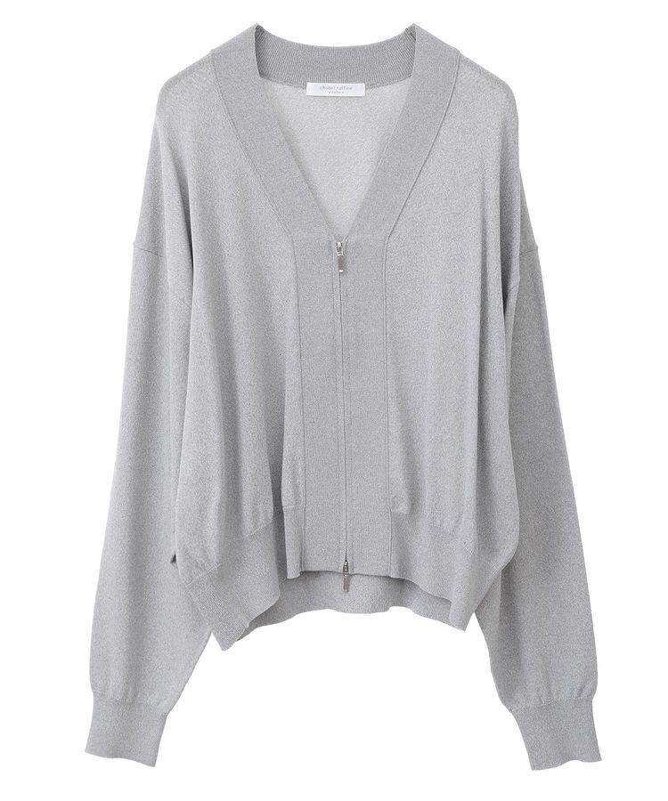 Green Parks「フロントZIPニットカーディガン」|カーディガン|