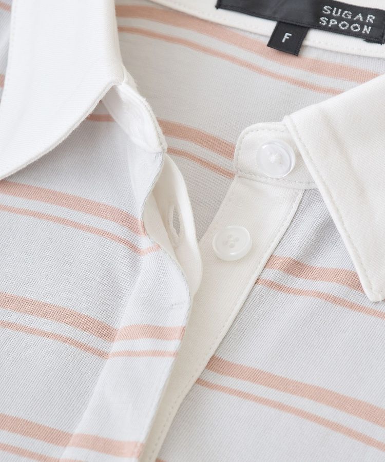 Green Parks「・SUGAR SPOON ボーダーポロワンピース」|ワンピース|