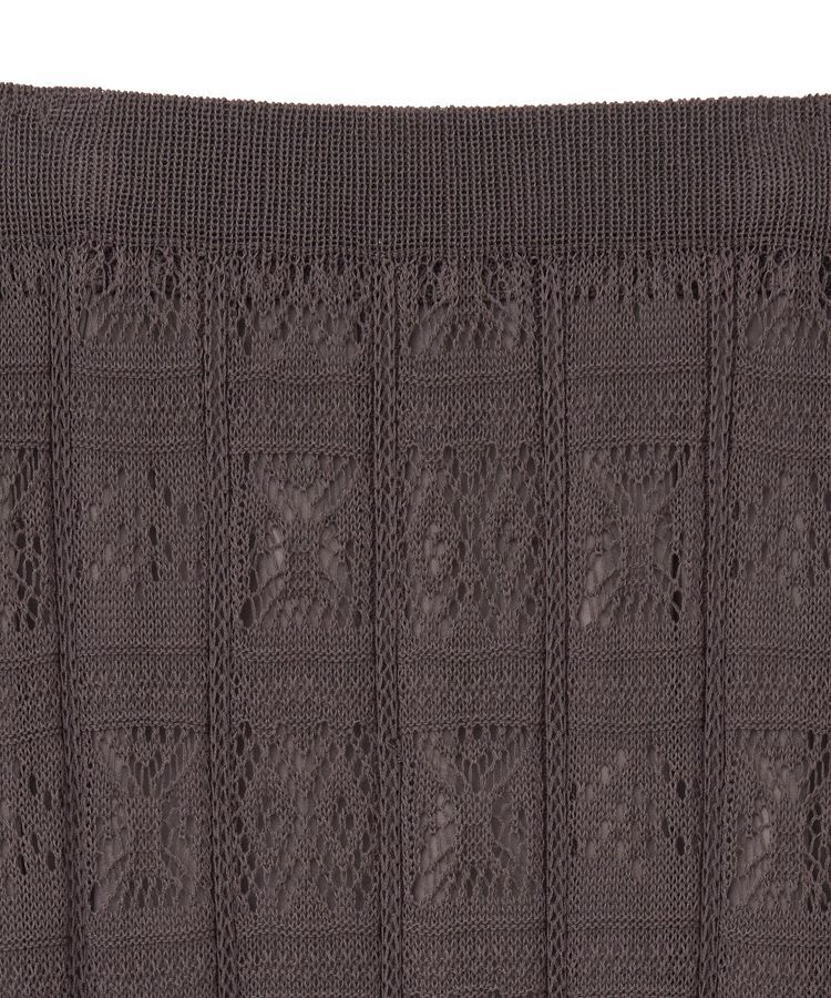 Green Parks「透かし柄ニットレースIラインスカート」|タイト|