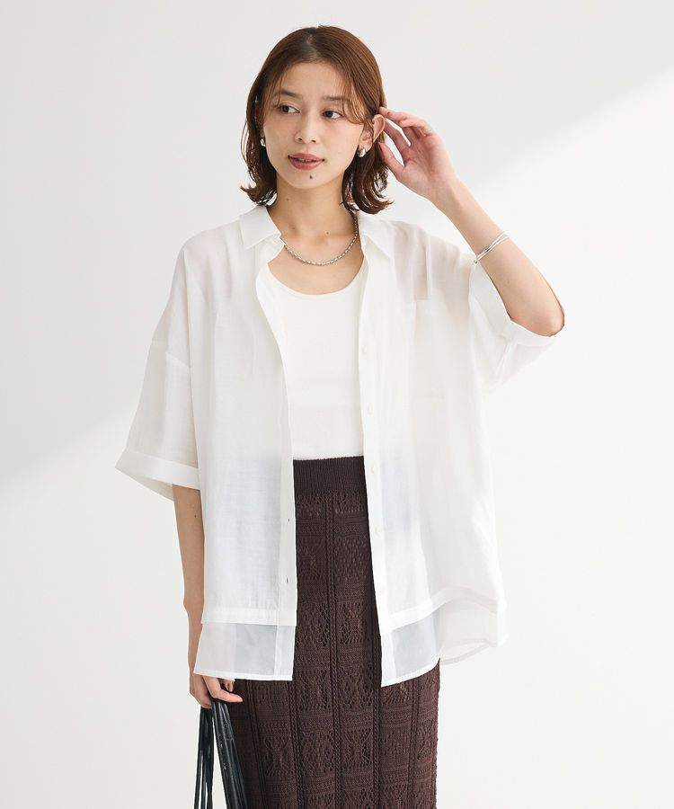 Green Parks「裾レイヤードショートスリーブシャツⅡ」|シャツ・ブラウス|