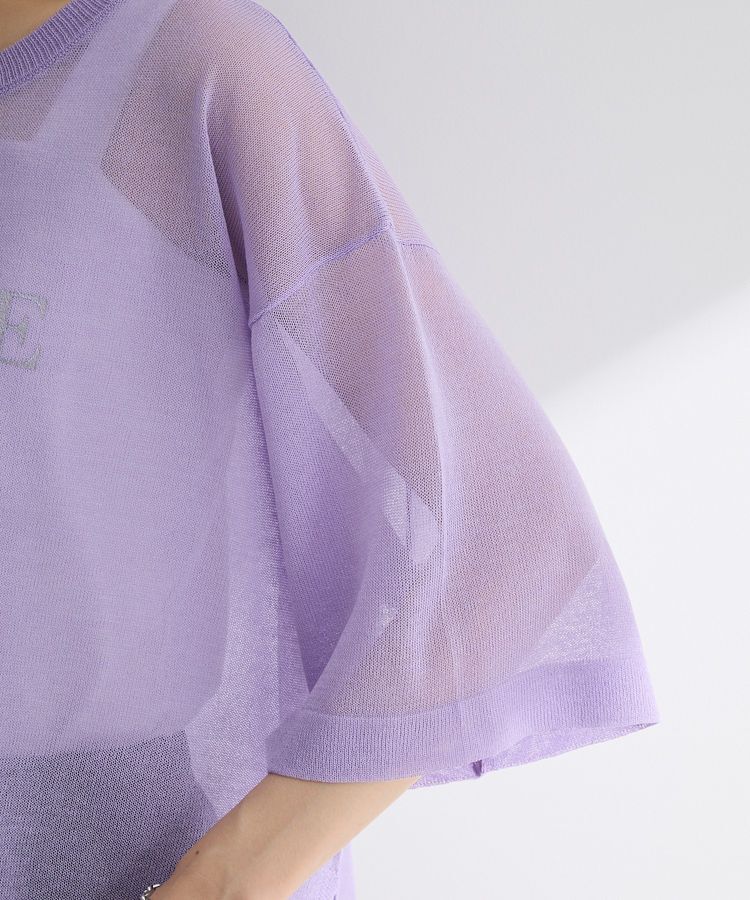 Green Parks「アソートロゴ半袖シアーニットプルオーバー」|ニット・セーター|