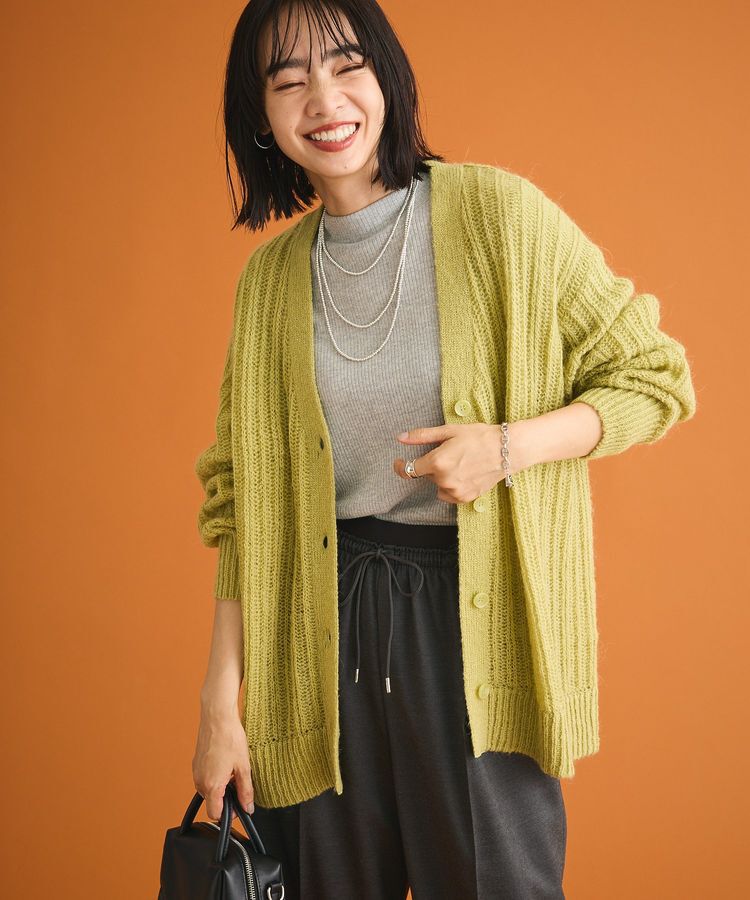 Green Parks「シアーニットVネックカーディガン」|カーディガン|