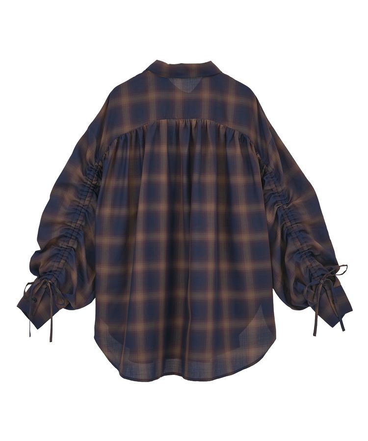 Green Parks「・ELENCARE DUE チェックギャザーシャツ」|シャツ・ブラウス|