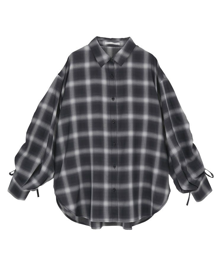 Green Parks「・ELENCARE DUE チェックギャザーシャツ」|シャツ・ブラウス|