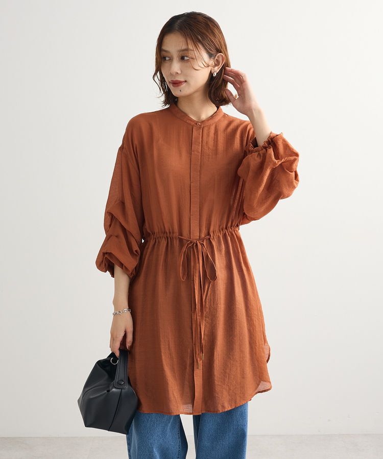 Green Parks「バンドカラー比翼タック袖チュニック」|チュニック|Terracotta