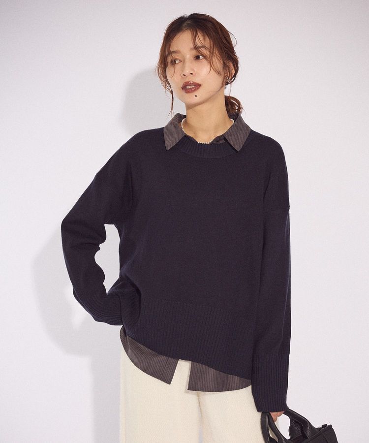 Green Parks「ふわもっちニットプルオーバー」|ニット・セーター|Navy