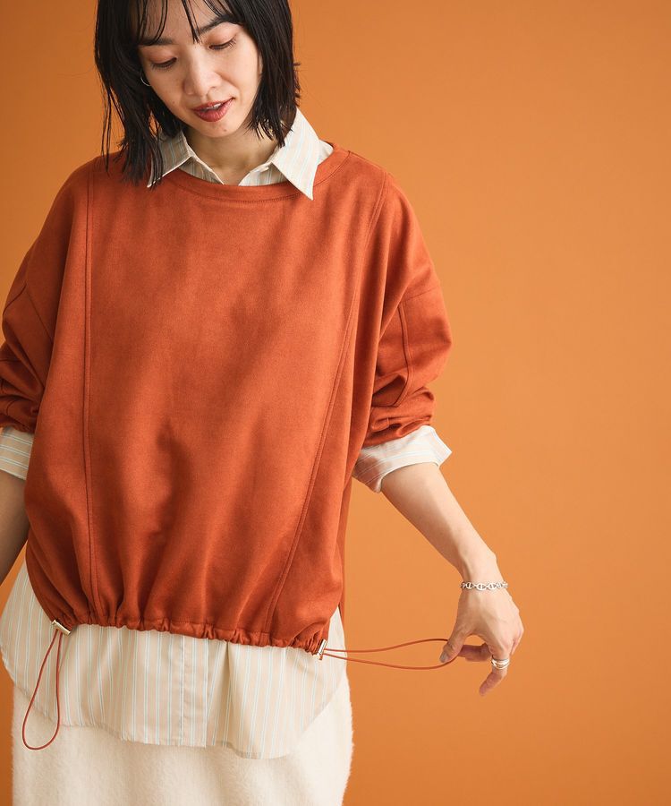 Green Parks「なめらかタッチスウェード調ドロストプルオーバー」|Tシャツ・カットソー|