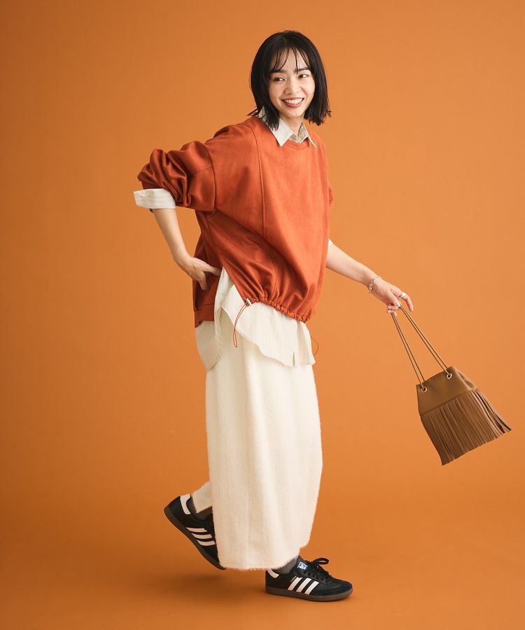 Green Parks「なめらかタッチスウェード調ドロストプルオーバー」|Tシャツ・カットソー|