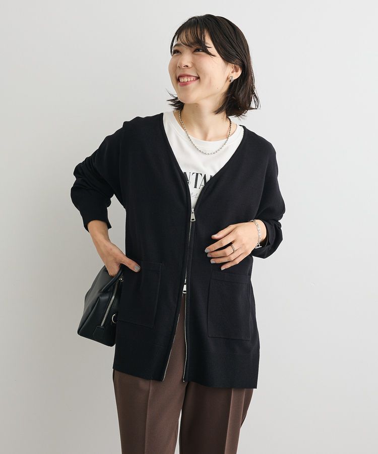 Green Parks「アンチピリングゆるzipカーディガン」|カーディガン|