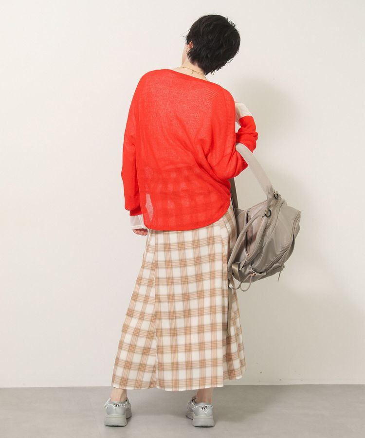 Green Parks「【しゃれシャツ】イージーケアチェックボリュームスカート」|フレア|