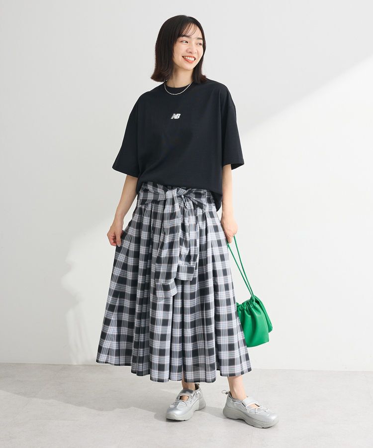 Green Parks「【しゃれシャツ】イージーケアチェックボリュームスカート」|フレア|