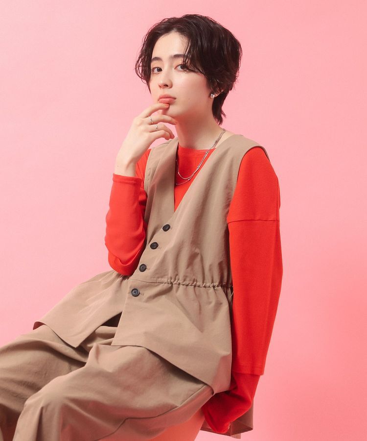 Green Parks「【楽しゃれUV】ドロストフレアベスト」|ベスト・ジレ|