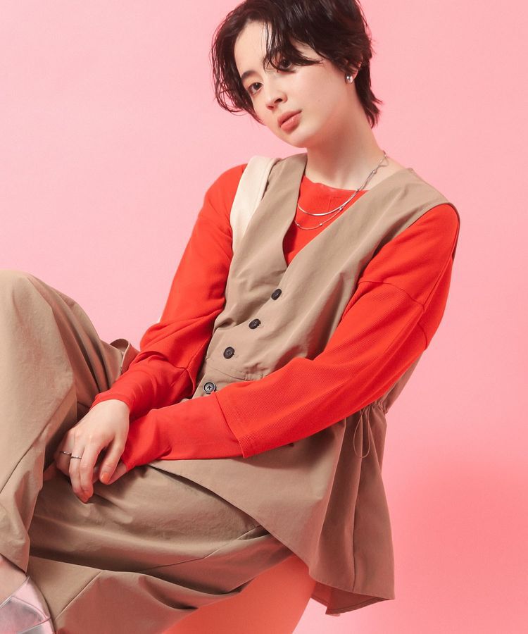 Green Parks「【楽しゃれUV】ドロストフレアベスト」|ベスト・ジレ|