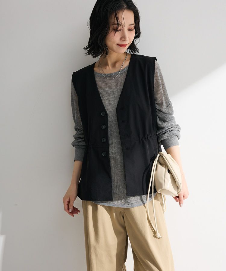 Green Parks「【楽しゃれUV】ドロストフレアベスト」|ベスト・ジレ|