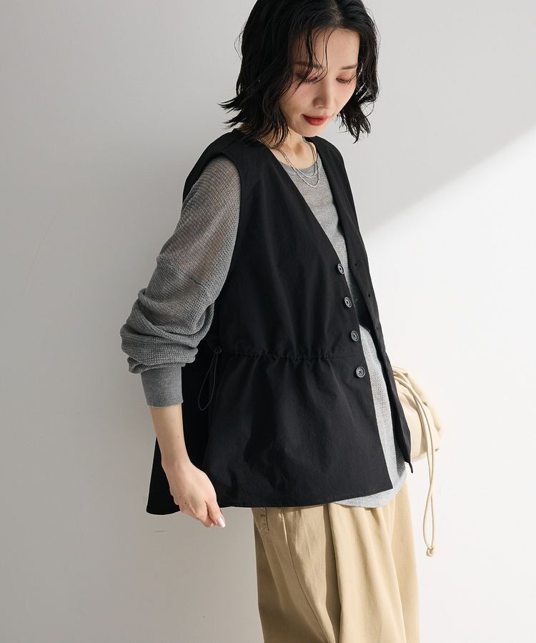 Green Parks「【楽しゃれUV】ドロストフレアベスト」|ベスト・ジレ|