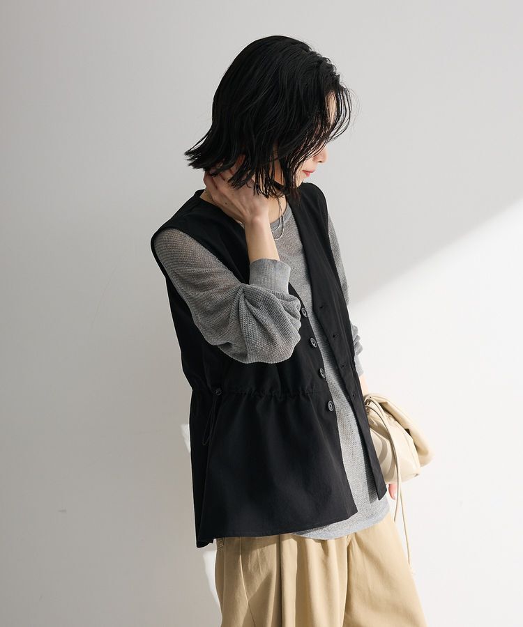 Green Parks「【楽しゃれUV】ドロストフレアベスト」|ベスト・ジレ|