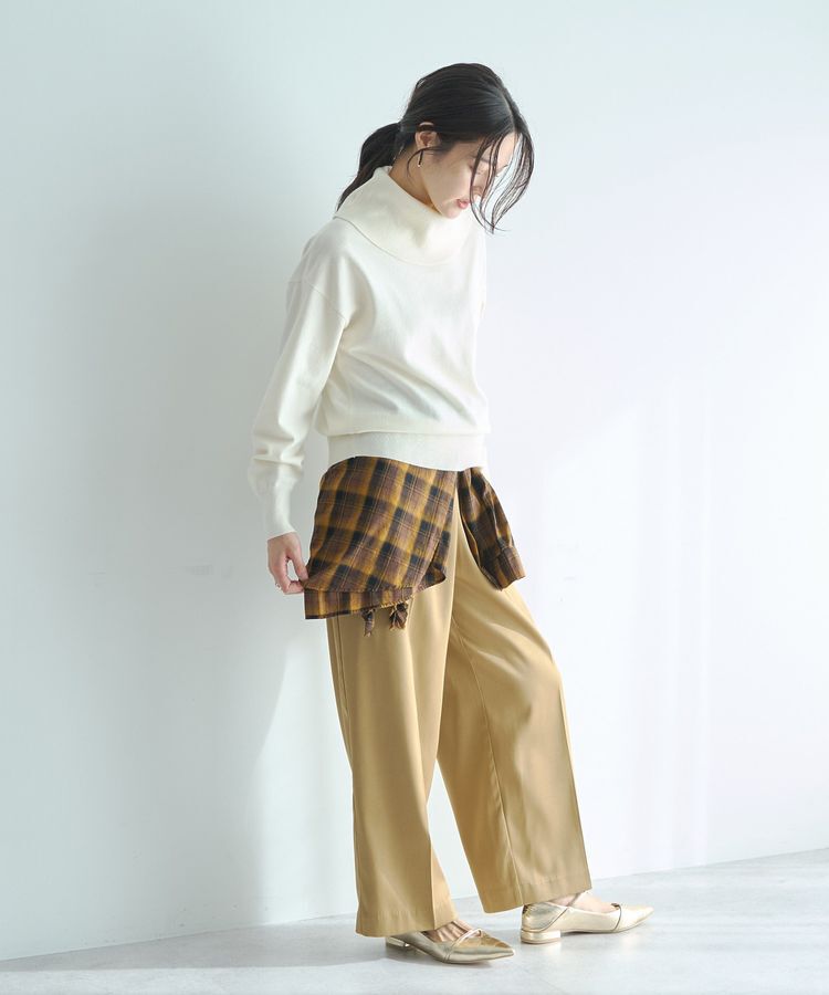 YECCA VECCA「裏起毛サテンリラックスパンツ」|その他|