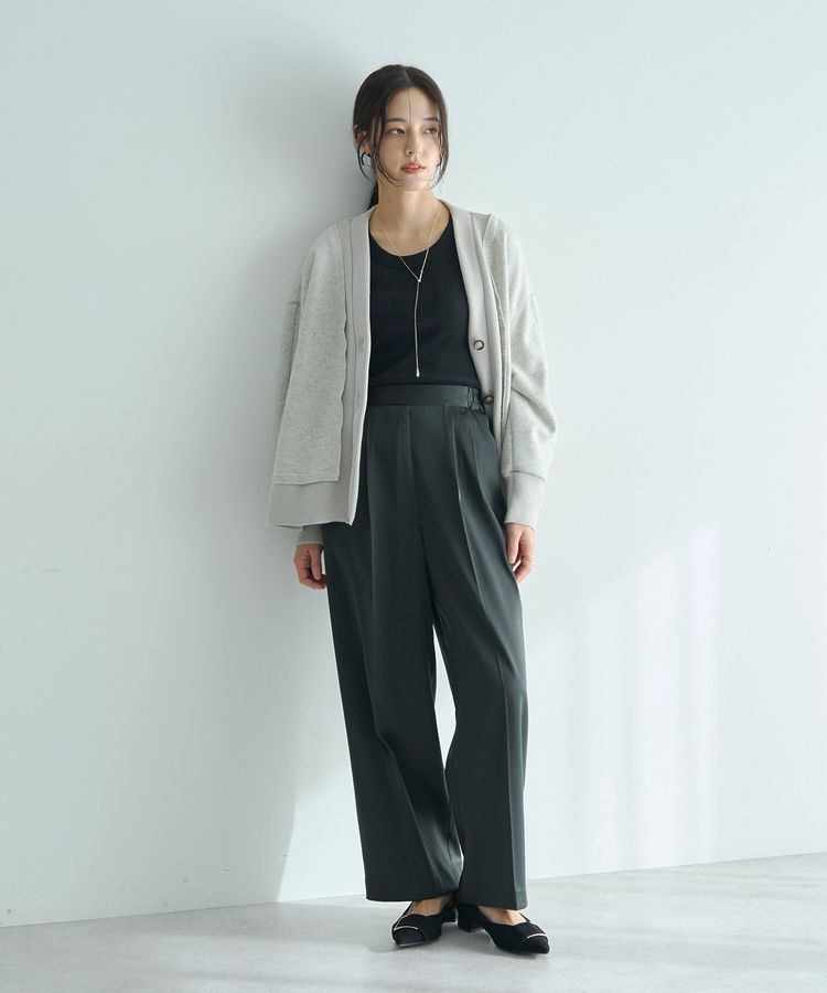 YECCA VECCA「裏起毛サテンリラックスパンツ」|その他|