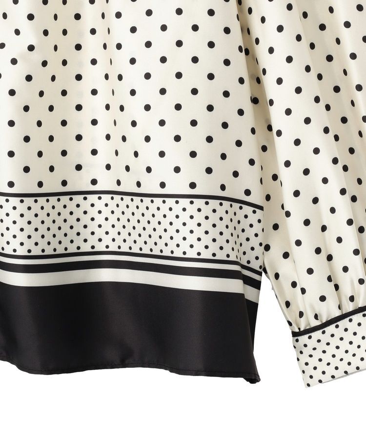 YECCA VECCA「ドットパネル柄リボンブラウス」|シャツ・ブラウス|