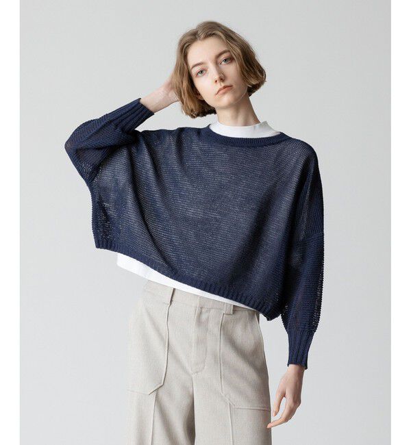 allureville「ドロップ天竺クロップドプルオーバー」|ニット・セーター|