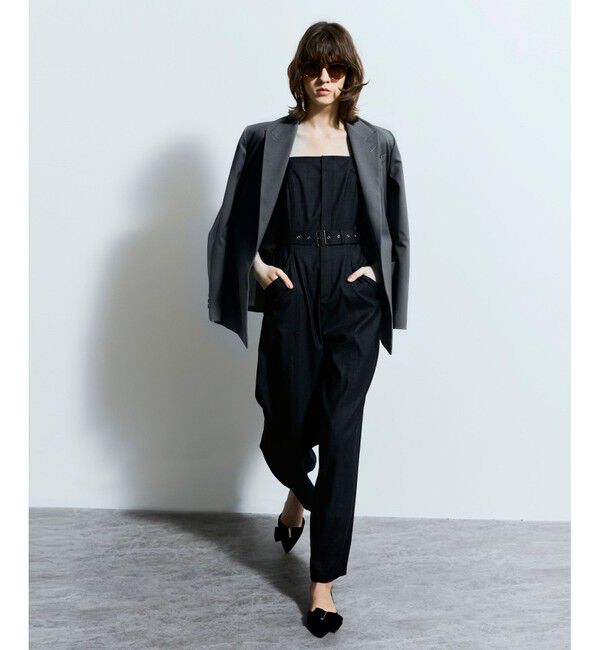 allureville「ビスコースウールボタンレスジャケット」|テーラードジャケット|