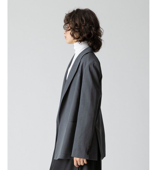 allureville「ビスコースウールボタンレスジャケット」|テーラードジャケット|