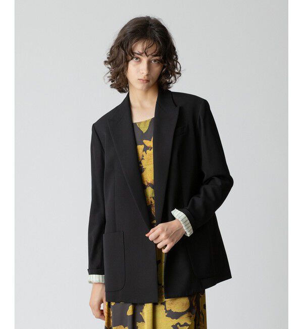 allureville「ビスコースウールボタンレスジャケット」|テーラードジャケット|