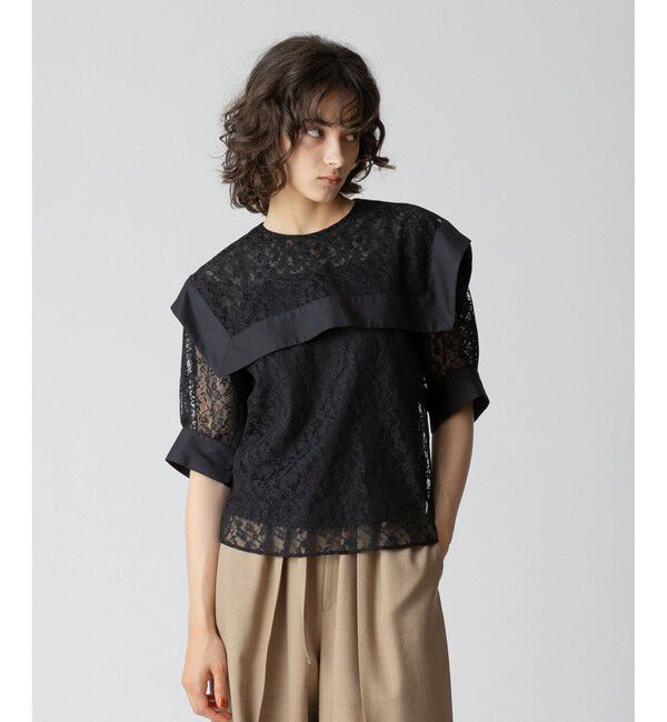 allureville「レーススクエアカラーブラウス」|シャツ・ブラウス|