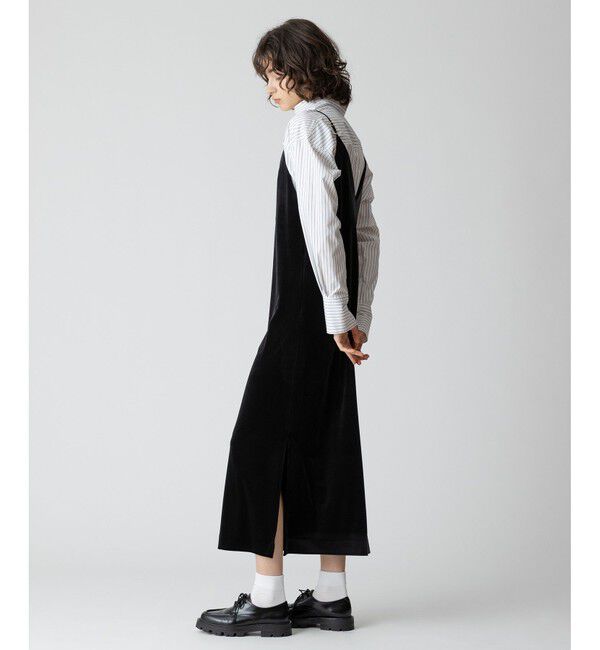 allureville「ベロアサイドスリットキャミワンピース」|ワンピース|