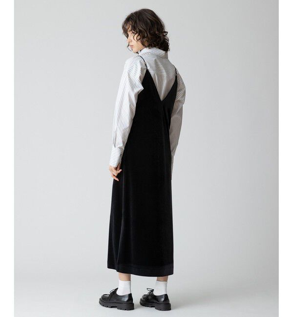 allureville「ベロアサイドスリットキャミワンピース」|ワンピース|