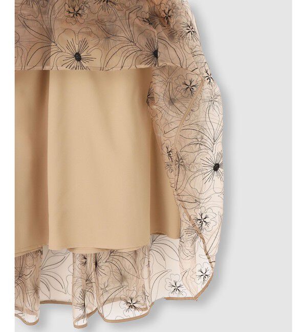 LOULOU WILLOUGHBY「【LOULOU WILLOUGHBY】オーガンジーフラワー刺繍スカート」|スカート|