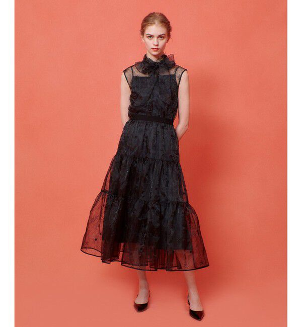 LOULOU WILLOUGHBY「【LOULOU WILLOUGHBY】オーガンジーフラワー刺繍スカート」|スカート|