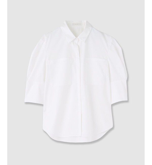 allureville「コットン混ストレッチブロードシャツ」|シャツ・ブラウス|ホワイト