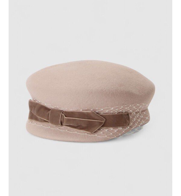 LOULOU WILLOUGHBY「【LOULOU WILLOUGHBY】ベロアリボンキャスケット」|キャップ・キャスケット|ベージュ