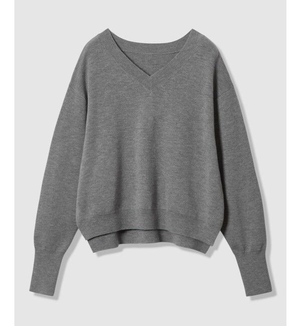 allureville「ウールスムース2WAYネックプルオーバー」|ニット・セーター|グレー