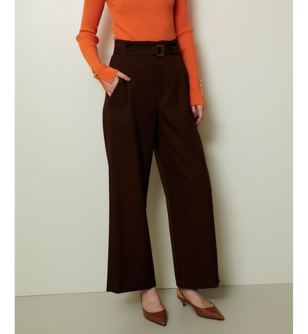 allureville「ウールライクフランネルヨークレスパンツ」|チノ|