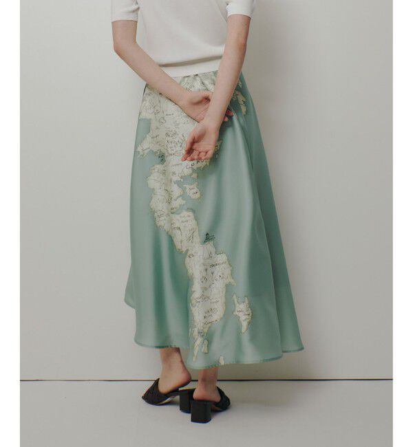 allureville「マッププリントフレアラップスカート」|フレア|