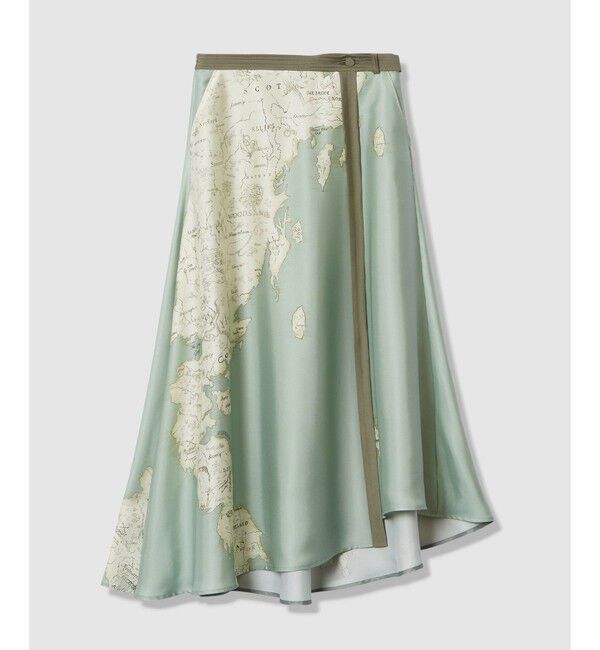 allureville「マッププリントフレアラップスカート」|フレア|