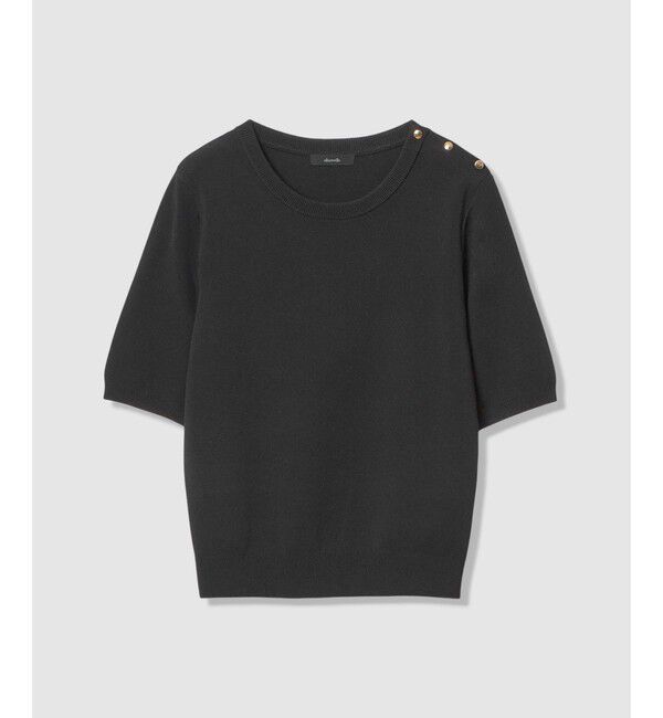 allureville「ソウバリ肩釦クループルオーバー」|ニット・セーター|ブラック