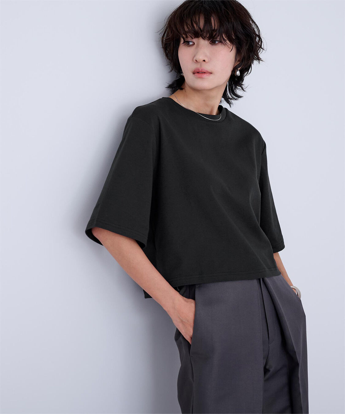 ur's「汗染み防止クロップドTシャツ」|Tシャツ・カットソー|