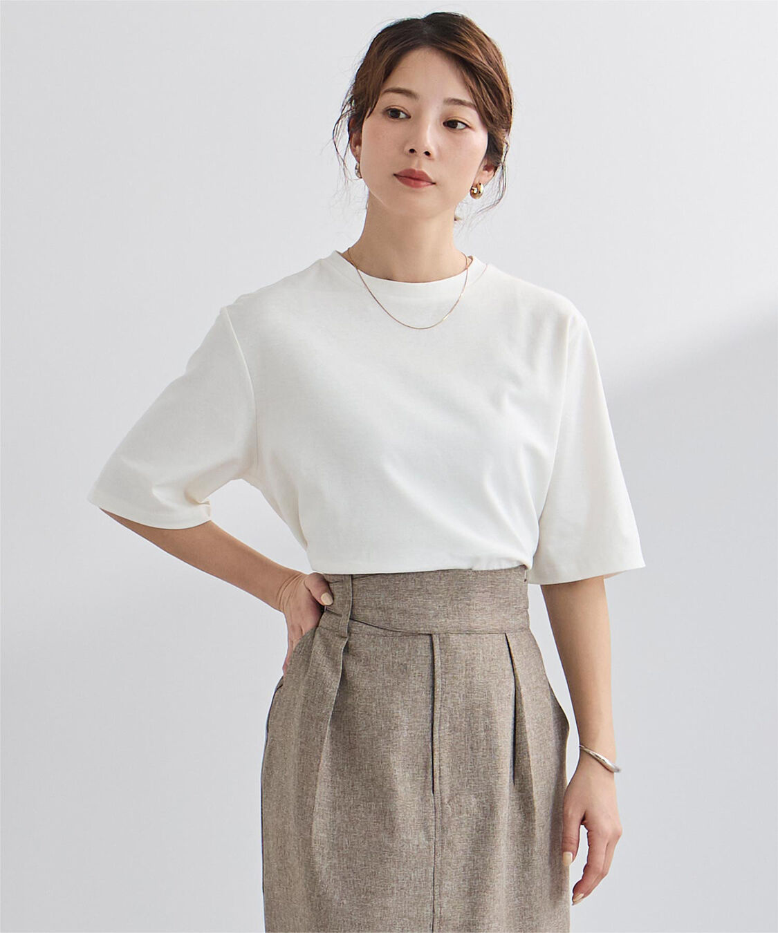 ur's「汗染み防止クロップドTシャツ」|Tシャツ・カットソー|