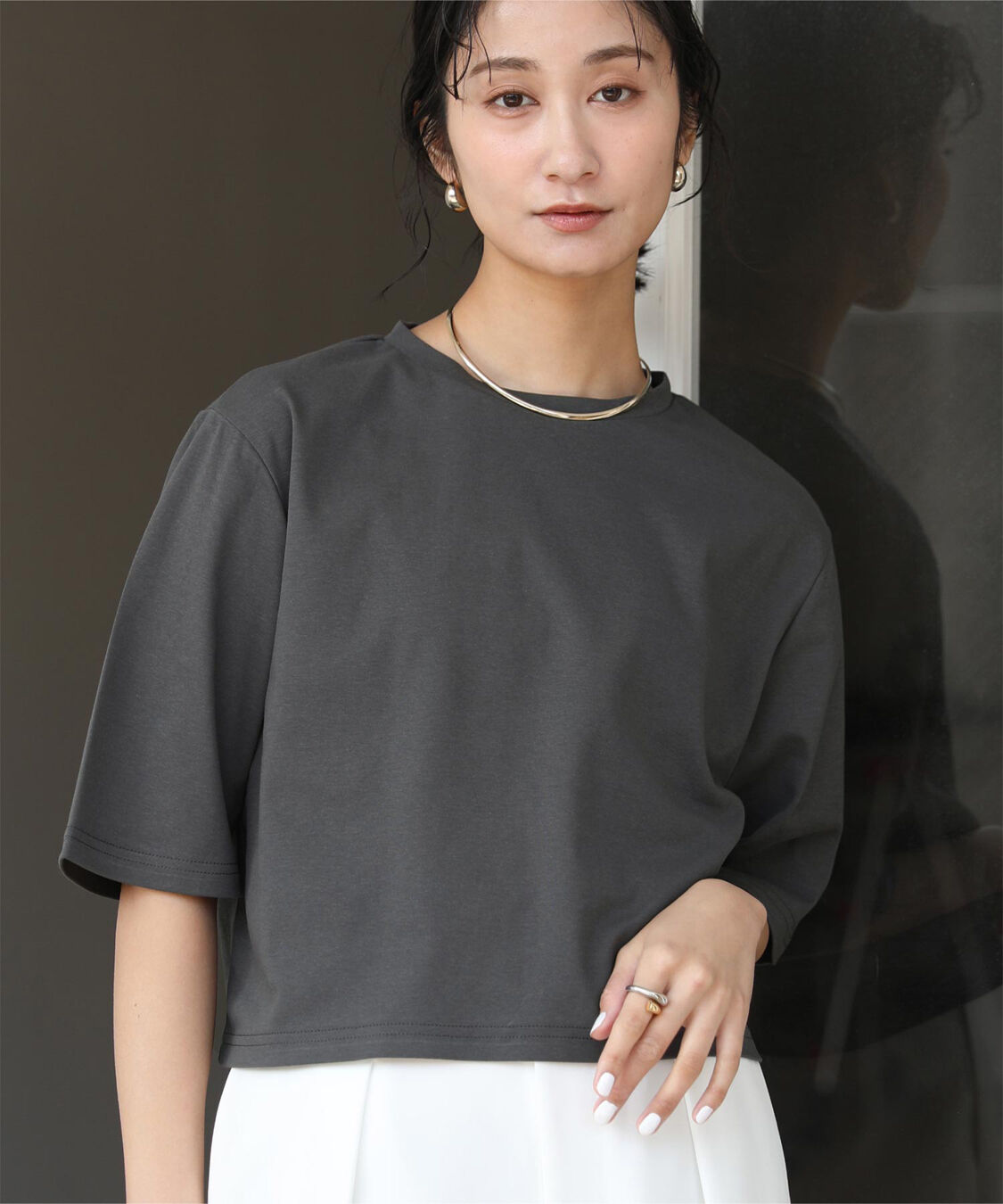 ur's「汗染み防止クロップドTシャツ」|Tシャツ・カットソー|