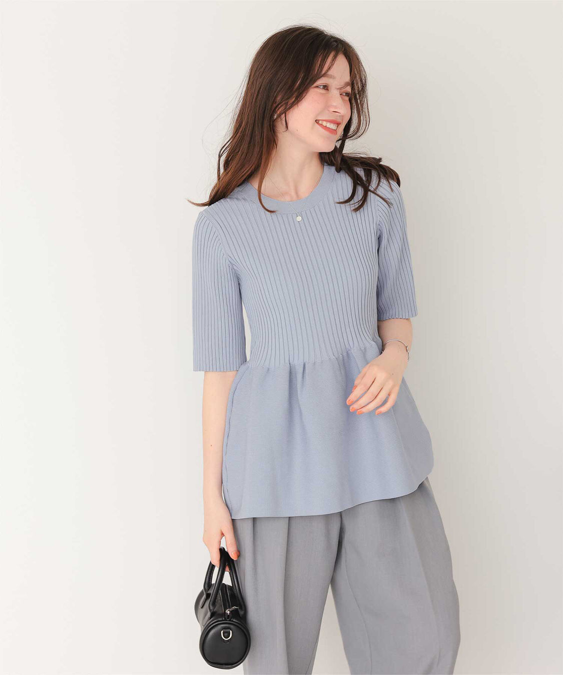 titivate「前後2wayハーフスリーブペプラムニットトップス」|ニット・セーター|