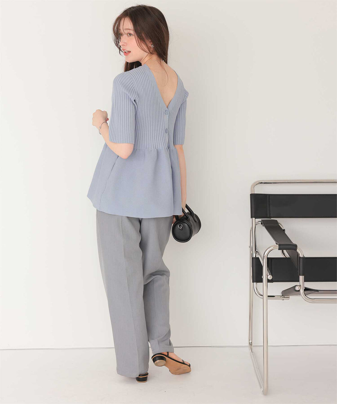titivate「前後2wayハーフスリーブペプラムニットトップス」|ニット・セーター|
