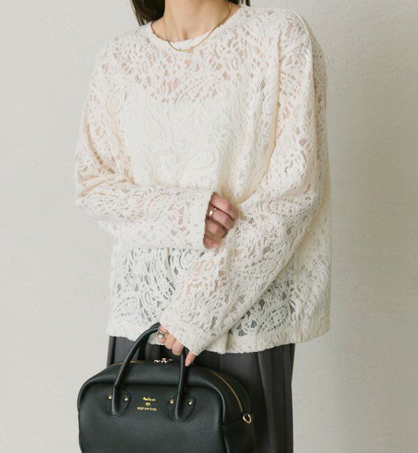  「モールペイズリーストレッチレースプルオーバー」|プルオーバー|
