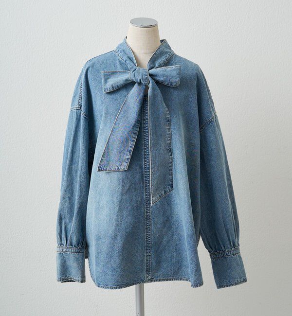  「デニムリボンタイブラウス」|プルオーバー|