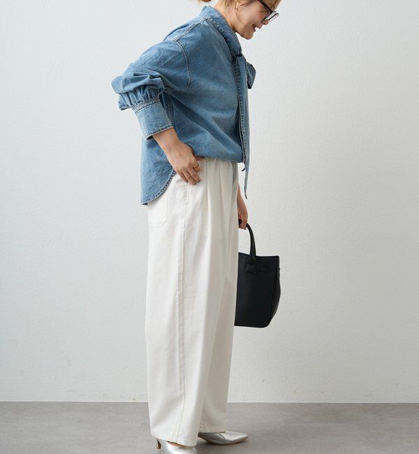  「デニムリボンタイブラウス」|プルオーバー|