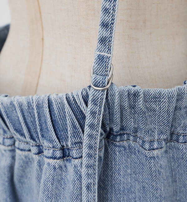  「綿麻デニムジャンパースカート」|ワンピース|